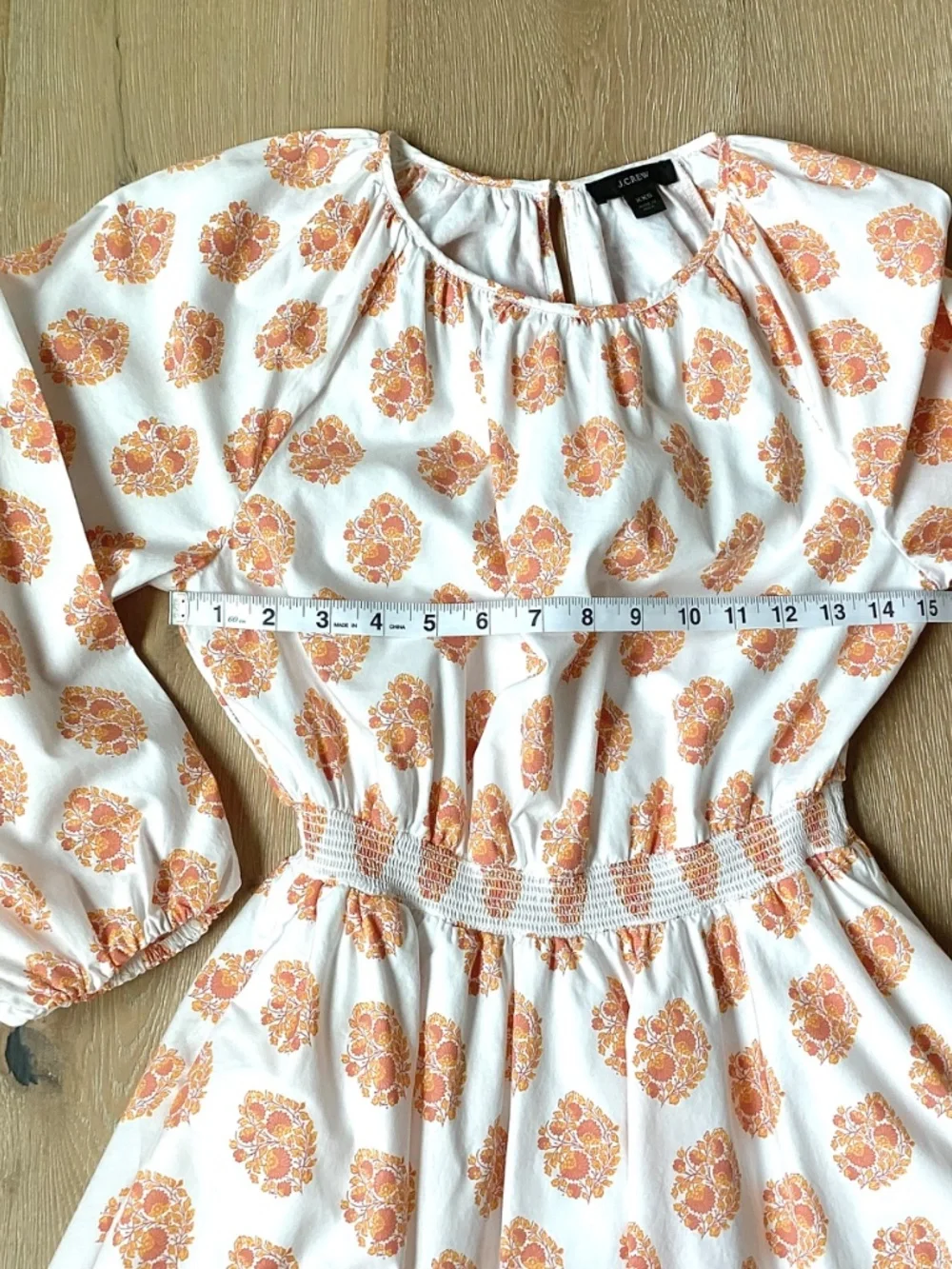 NWOT J.Crew SZ XXS Women's Smocked Waist Mini Dress Gathered Floral Block Print